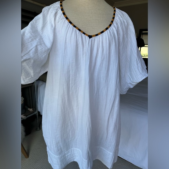 Sundry NWT white gauze cover up dress, size large (3) - Picture 3 of 15